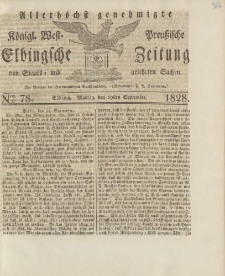 Allerhöchst genehmigte Königl. West-Preußische Elbingsche Zeitung von Staats- und gelehrten Sachen, 1828, Nro.78