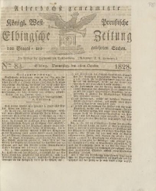 Allerhöchst genehmigte Königl. West-Preußische Elbingsche Zeitung von Staats- und gelehrten Sachen, 1828, Nro.83