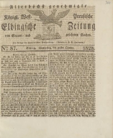 Allerhöchst genehmigte Königl. West-Preußische Elbingsche Zeitung von Staats- und gelehrten Sachen, 1828, Nro.87