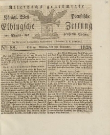 Allerhöchst genehmigte Königl. West-Preußische Elbingsche Zeitung von Staats- und gelehrten Sachen, 1828, Nro.88