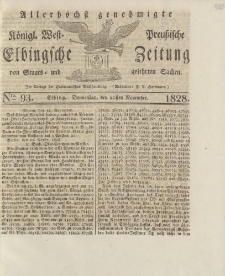 Allerhöchst genehmigte Königl. West-Preußische Elbingsche Zeitung von Staats- und gelehrten Sachen, 1828, Nro.93