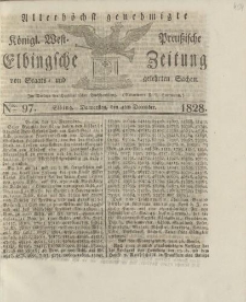 Allerhöchst genehmigte Königl. West-Preußische Elbingsche Zeitung von Staats- und gelehrten Sachen, 1828, Nro.97