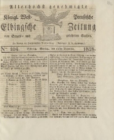 Allerhöchst genehmigte Königl. West-Preußische Elbingsche Zeitung von Staats- und gelehrten Sachen, 1828, Nro.104