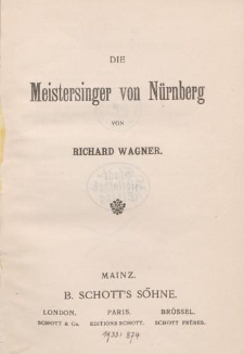 Die Meistersinger von Nürnberg