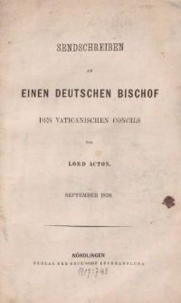 Sendschreiben an einen deutschen Bischof des Vaticanischen Concils