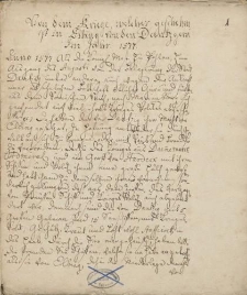 Odpis dokumentu z XVI wieku dotyczącego Elbląga