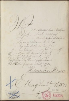 Sztambuch Heinricha von Riesen z okresu 1874-1891