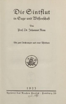 Die Sinflut in Sage und Wissenschaft