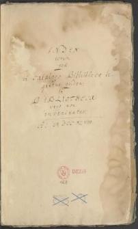 Index corum qua' in catalogo Bibliotheca le quntur quidem: in Bibliotheca vero non inveniuntur