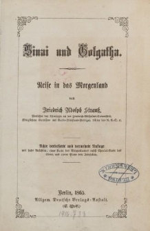 Sinai und Golgatha
