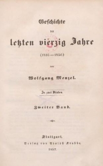 Geschichte der letzten vierzig Jahre (1816-1856). Zweiter Band