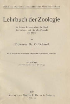 Lehrbuch der Zoologie für höhere Lehranstalten, die Hand des Lehrers und für alle Freunde der Natur
