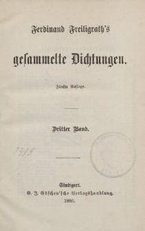 Ferdinand Freiligrath’s gesammelte Dichtungen. Dritter Band
