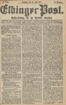 Elbinger Post, Nr.175 Dienstag 31 Juli 1877, 4 Jh