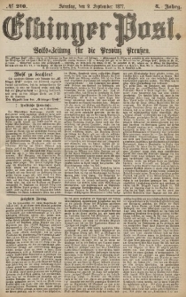 Elbinger Post, Nr.210 Sonntag 9 September 1877, 4 Jh