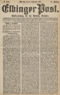 Elbinger Post, Nr.212 Mittwoch 12 September 1877, 4 Jh