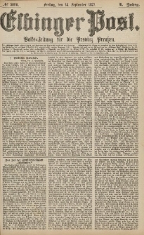Elbinger Post, Nr.214 Freitag 14 September 1877, 4 Jh