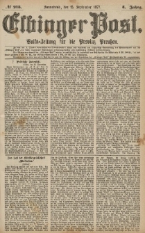 Elbinger Post, Nr.215 Sonnabend 15 September 1877, 4 Jh