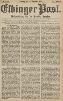Elbinger Post, Nr.216 Sonntag 16 September 1877, 4 Jh