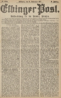 Elbinger Post, Nr.218 Mittwoch 19 September 1877, 4 Jh