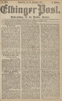 Elbinger Post, Nr.219 Donnerstag 20 September 1877, 4 Jh