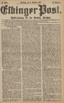 Elbinger Post, Nr.235 Dienstag 9 Oktober 1877, 4 Jh