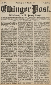 Elbinger Post, Nr.255 Donnerstag 1 November 1877, 4 Jh