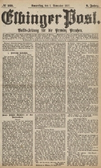 Elbinger Post, Nr.255 Donnerstag 1 November 1877, 4 Jh