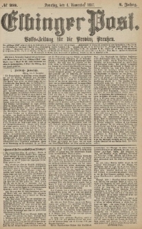 Elbinger Post, Nr.258 Sonntag 4 November 1877, 4 Jh