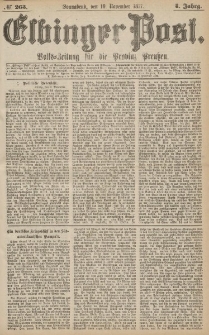 Elbinger Post, Nr.263 Sonnabend 10 November 1877, 4 Jh