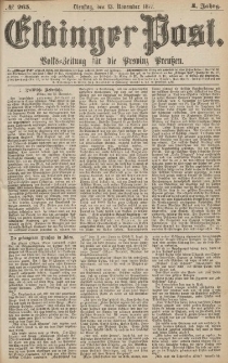 Elbinger Post, Nr.265 Dienstag 13 November 1877, 4 Jh