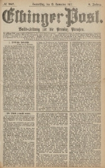 Elbinger Post, Nr.267 Donnerstag 15 November 1877, 4 Jh