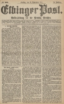 Elbinger Post, Nr.268 Freitag 16 November 1877, 4 Jh