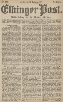 Elbinger Post, Nr.274 Freitag 23 November 1877, 4 Jh