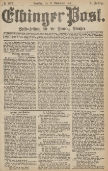 Elbinger Post, Nr.277 Dienstag 27 November 1877, 4 Jh