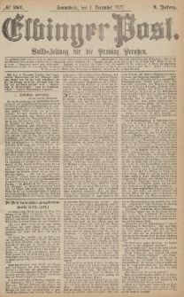 Elbinger Post, Nr.281 Sonnabend 1 Dezember 1877, 4 Jh