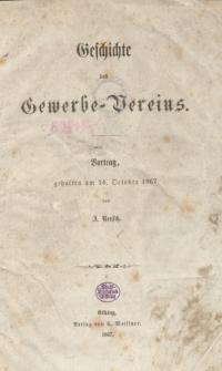 Geschichte des Gewerbe-Vereins