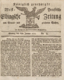 Elbingsche Zeitung, No. 2 Montag, 6 Januar 1812