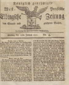 Elbingsche Zeitung, No. 4 Montag, 13 Januar 1812
