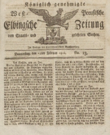 Elbingsche Zeitung, No. 13 Donnerstag, 13 Februar 1812
