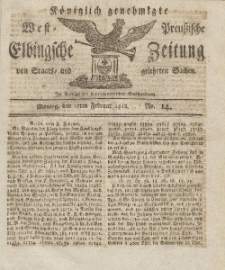 Elbingsche Zeitung, No. 14 Montag, 17 Februar 1812