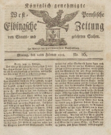 Elbingsche Zeitung, No. 16 Montag, 24 Februar 1812