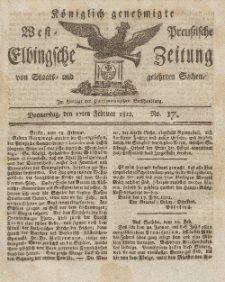 Elbingsche Zeitung, No. 17 Donnerstag, 27 Februar 1812
