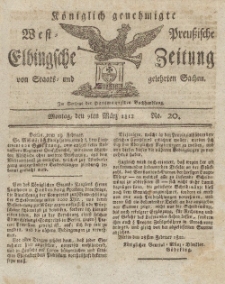 Elbingsche Zeitung, No. 20 Montag, 9 März 1812