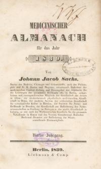 Medicinischer Almanach für das Jahr : 1839