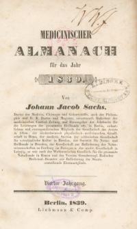 Medicinischer Almanach für das Jahr : 1839