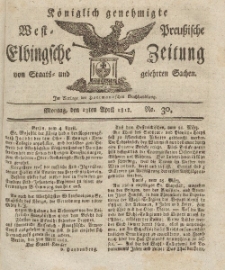 Elbingsche Zeitung, No. 30 Montag, 13 April 1812
