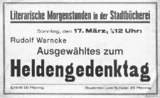 Ausgewähltes zum Heldengedenktag