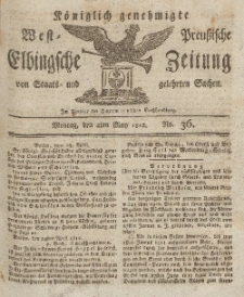 Elbingsche Zeitung, No. 36 Montag, 4 Mai 1812