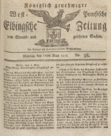 Elbingsche Zeitung, No. 38 Montag, 11 Mai 1812